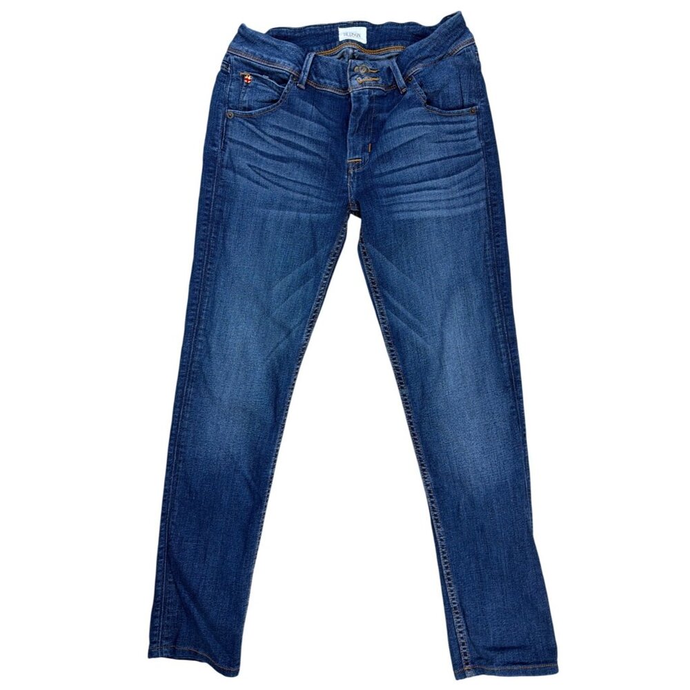 Hudson Womens Dark Wash Mid-Rise Skinny Jeans Size 27 Cotton Blend